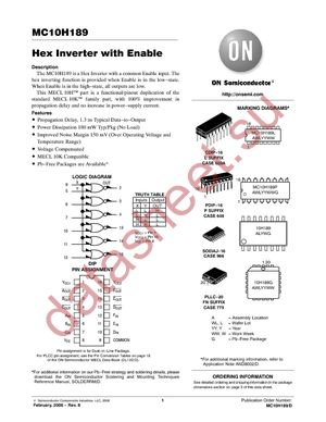 MC10H189FNG datasheet  